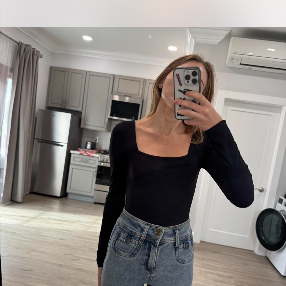 Elegant Black Long Sleeve bodysuit